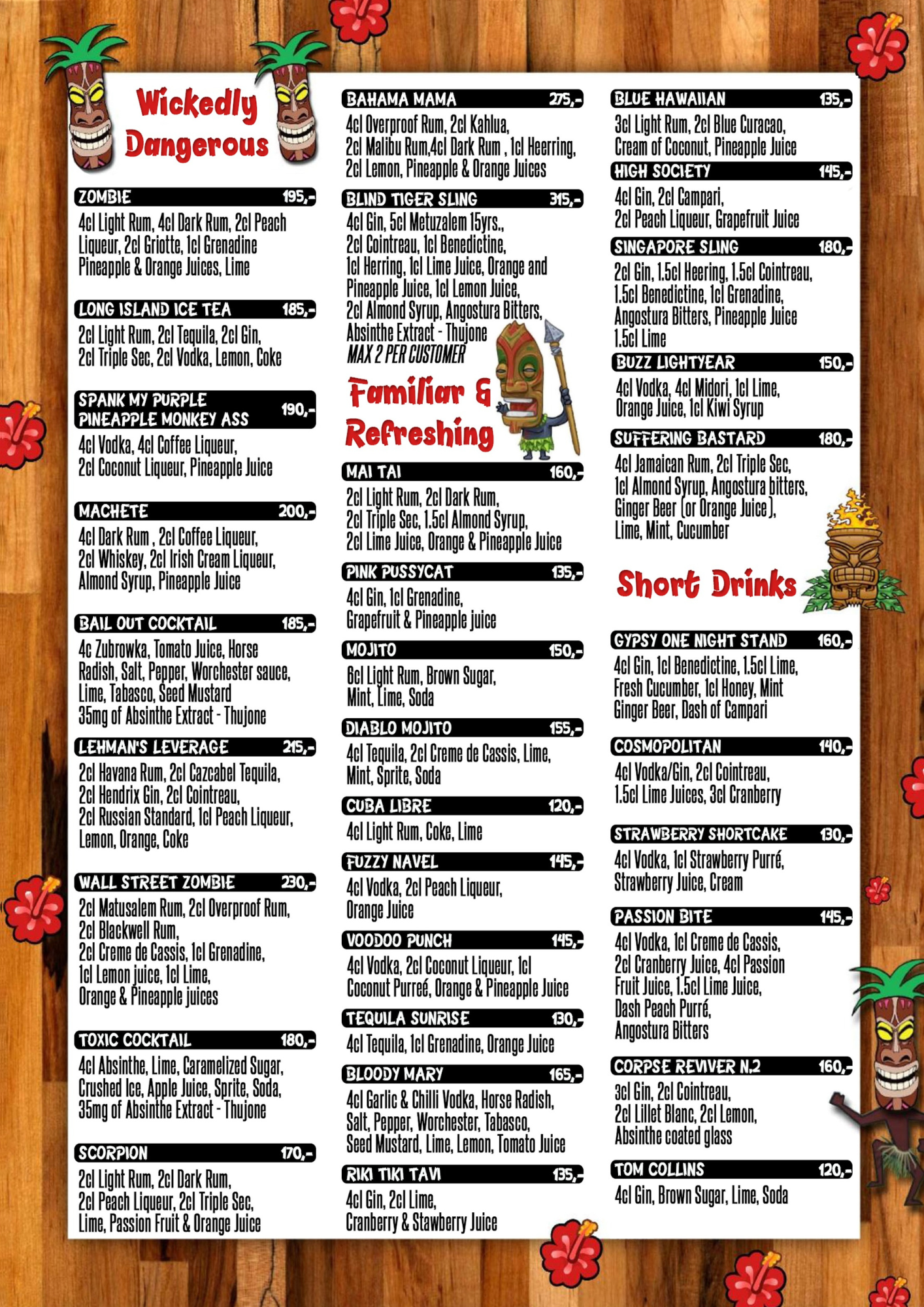 Taky Tiki Cocktail Menu p1